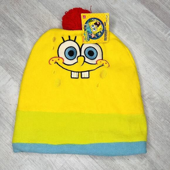 Nickelodeon Spongebob Squarepants And Patrick Reversible Beanie Cap Hat 8yrs Up - Picture 1 of 8